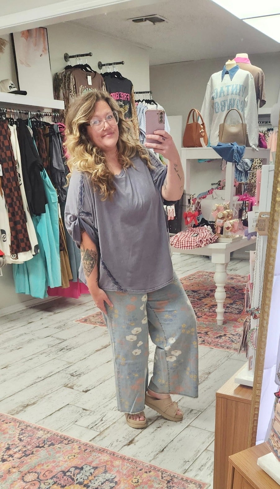 トップス Blueberry Lace Top / Blue BlueBerry Lace Trim Top | Honey Hush Boutique, LLC